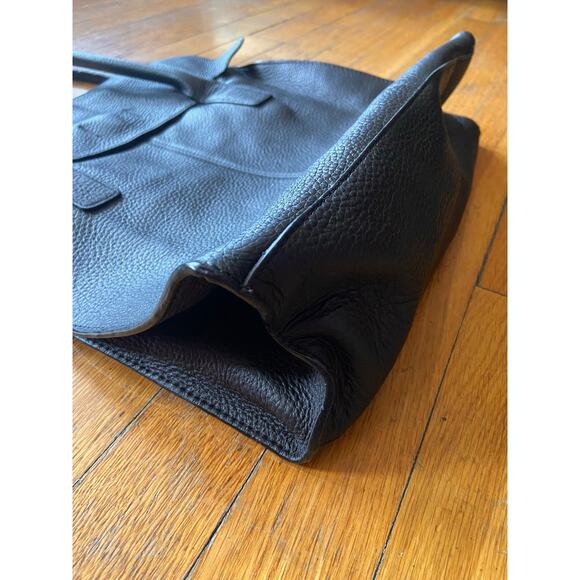 BANANA REPUBLIC Black Pebbled Leather Shoulder Bag (NWOT) - Picture 4 of 14